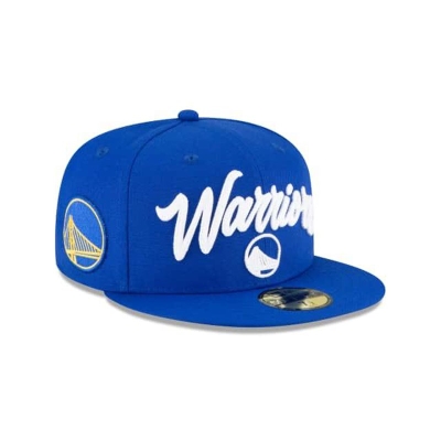 Blue Golden State Warriors Hat - New Era NBA NBA Draft Alternate 59FIFTY Fitted Caps USA4658173